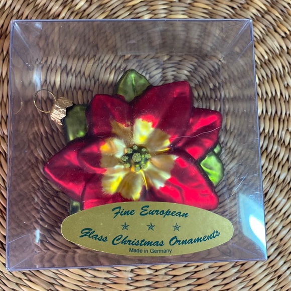 Vintage Holiday Vintage Fine European Glass Poinsettia Christmas